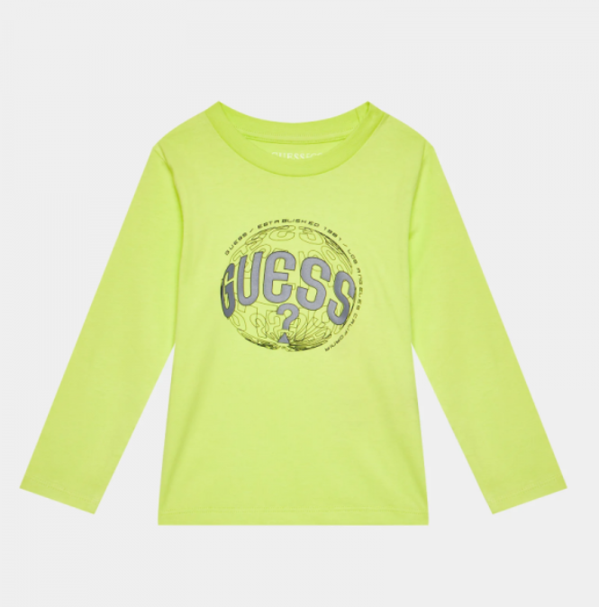 Guess Kids T-shirt manches longues verte Enfant