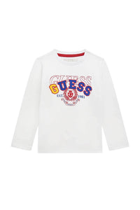 Guess Bedruktes Maglietta Maniche Lunghe Bianca Bambini — immagine 1