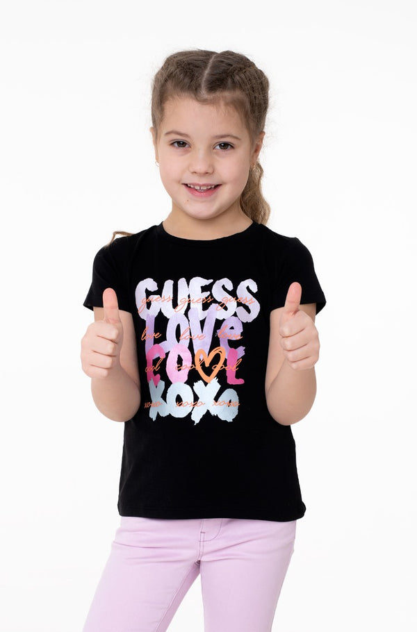 Guess Ss Children T-shirt Nera Bambina