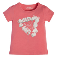Guess Kids T-shirt manches courtes rose imprimée fille — immagine 1