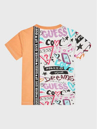 Guess T-shirt Bianca Arancione Bambini — immagine 2