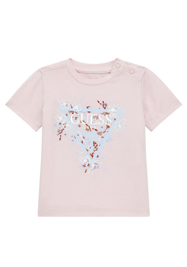 Guess T-shirt Rosa Con Logo Bambina