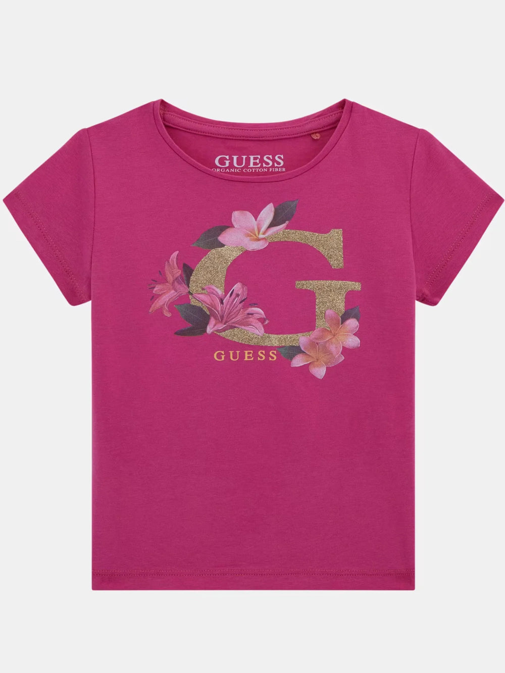 Guess T-shirt Fucsia Con Logo Bambina