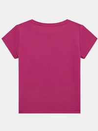 Guess T-shirt Fucsia Con Logo Bambina — immagine 2