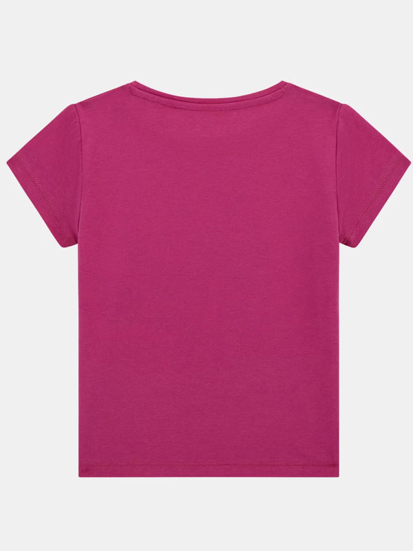 Guess T-shirt Fucsia Con Logo Bambina