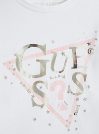 Guess Eco Signature Triangle Tee T-shirt Bianca Bambina — immagine 2