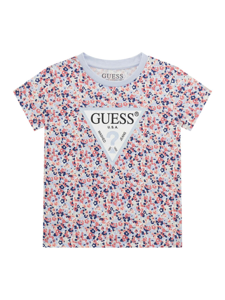 Guess Kids T-shirt logo triangulaire Bleu Enfant