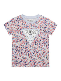 Guess Kids T-shirt logo triangulaire Bleu Enfant — immagine 1