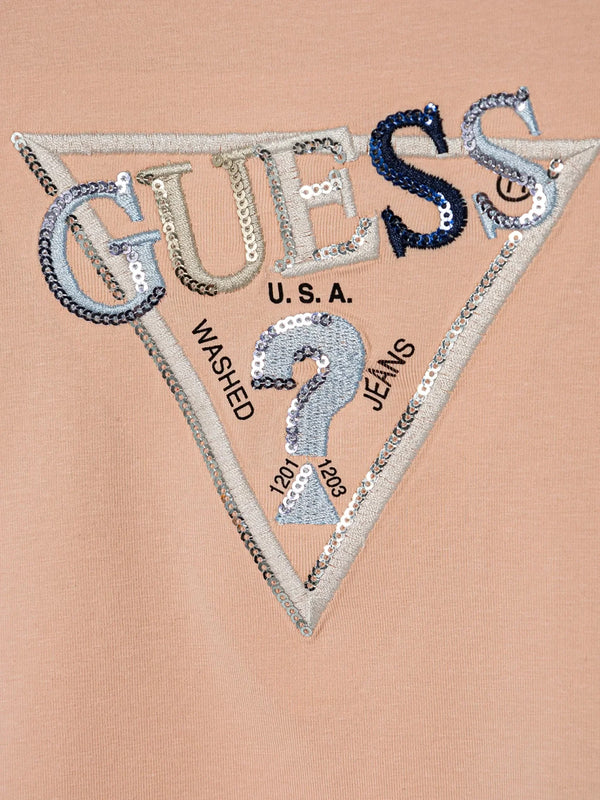Guess Kids T-shirt Rosa Con Logo Bambina