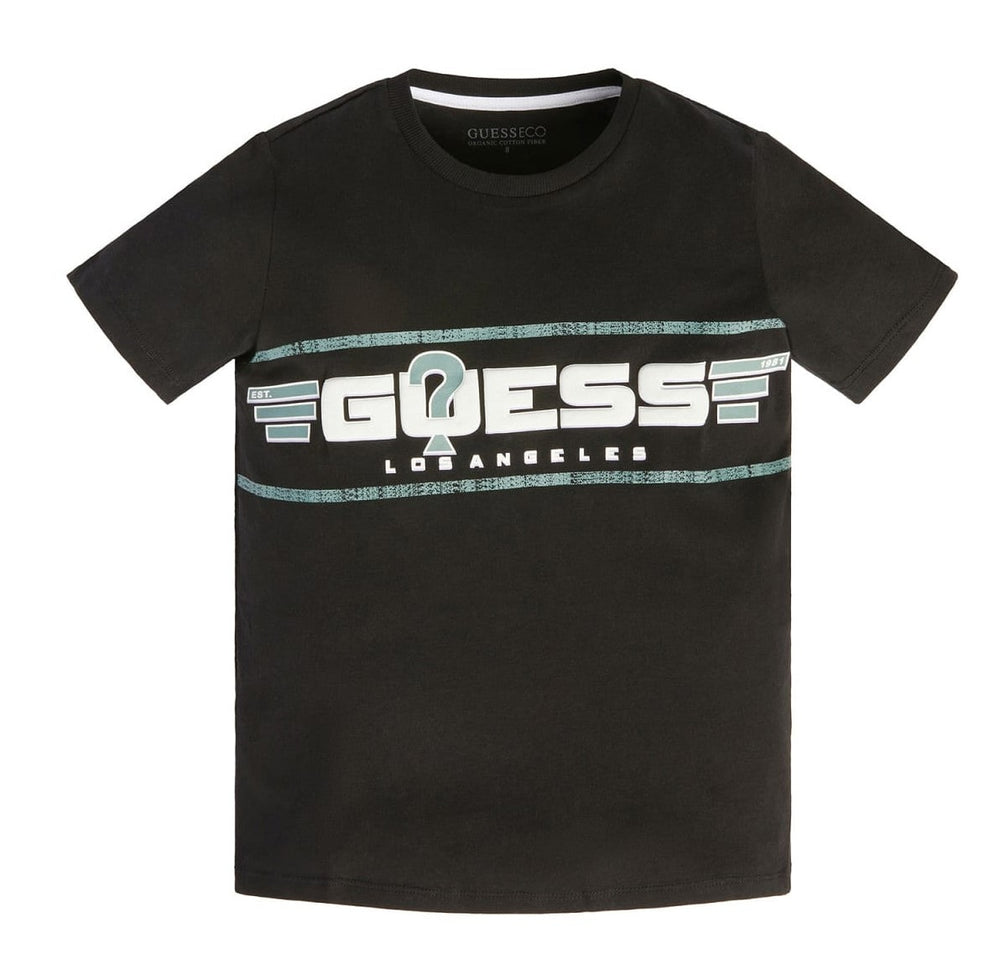 Guess Kids Ss T-Shirt Nera Bambino