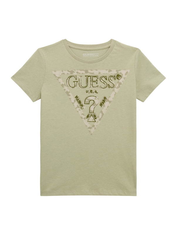 Guess Kids Ss T-Shirt Verde Bambino