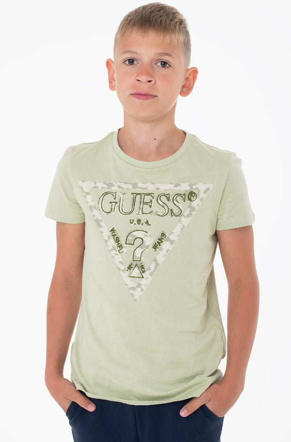 Guess Kids Ss T-Shirt Verde Bambino