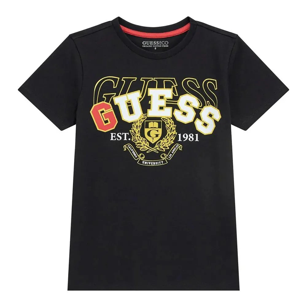 T-shirt Guess Kids noire avec imprimé Enfant