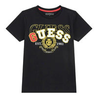 T-shirt Guess Kids noire avec imprimé Enfant — immagine 1