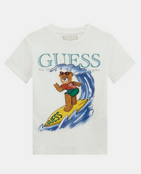 Guess Kids T-shirt stampa logo Bianca Bambino — immagine 1