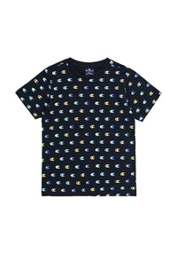 T-shirt athlétique noire Champion pour enfant avec imprimés — immagine 1