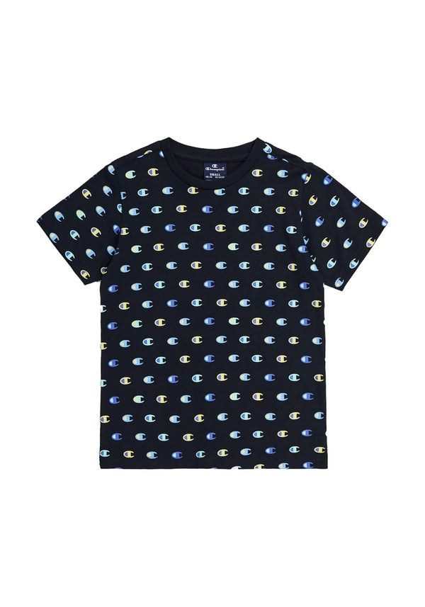 Champion Kids Athletic T-Shirt Nera Con Stampe Bambino