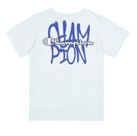 T-shirt Enfant Champion Tee K Blanc Bleu — immagine 2
