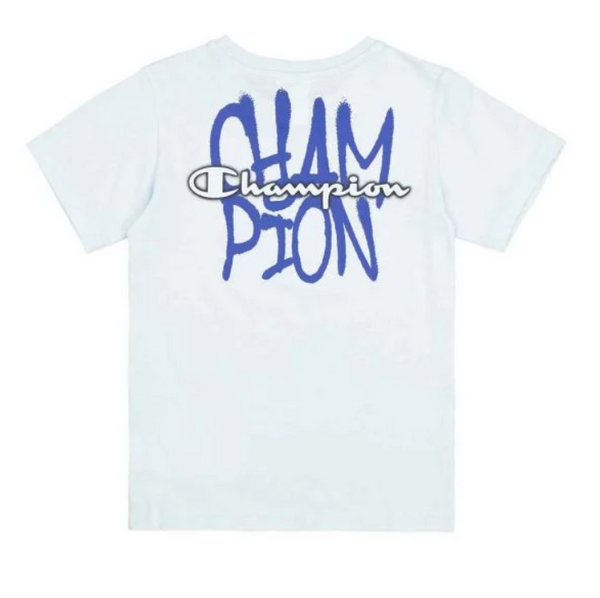 Champion Tee K T-Shirt Bianca Blu Bambino
