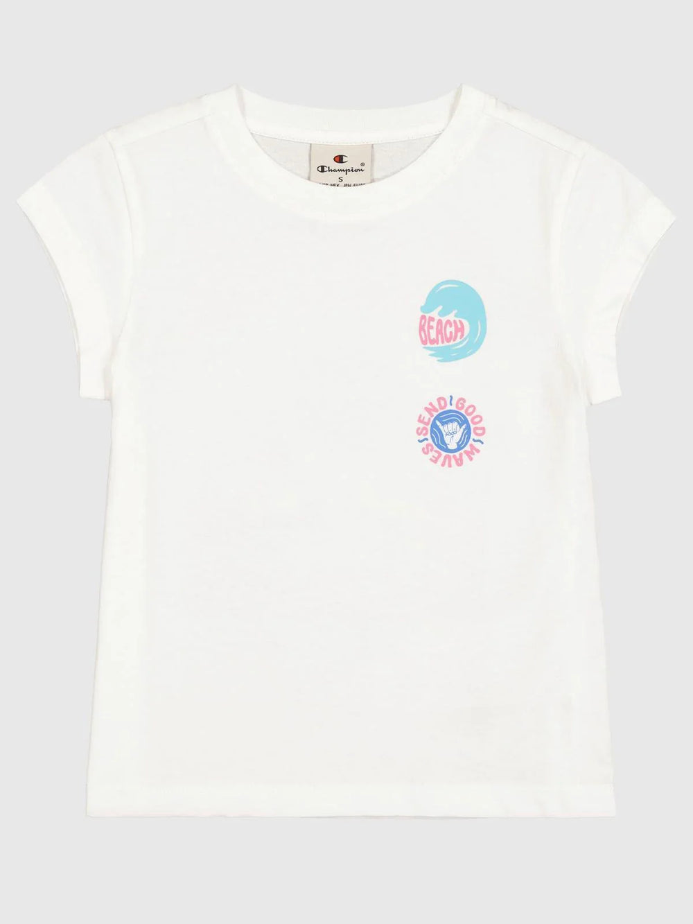 Champion Graphic Ss Tee T-Shirt Bianca Bambina