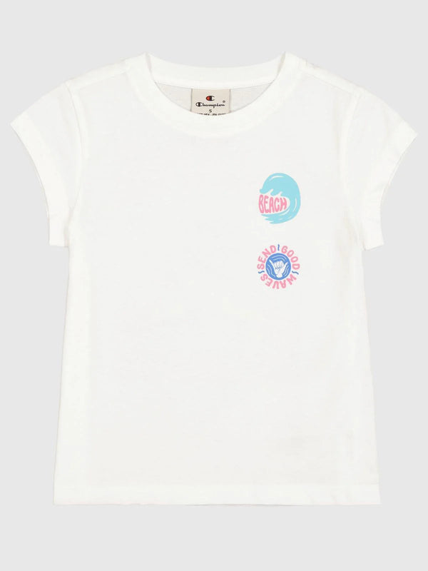 Champion Graphic Ss Tee T-Shirt Bianca Bambina