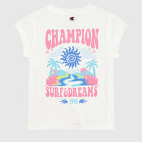 Champion Graphic Ss Tee T-Shirt Bianca Bambina — immagine 2