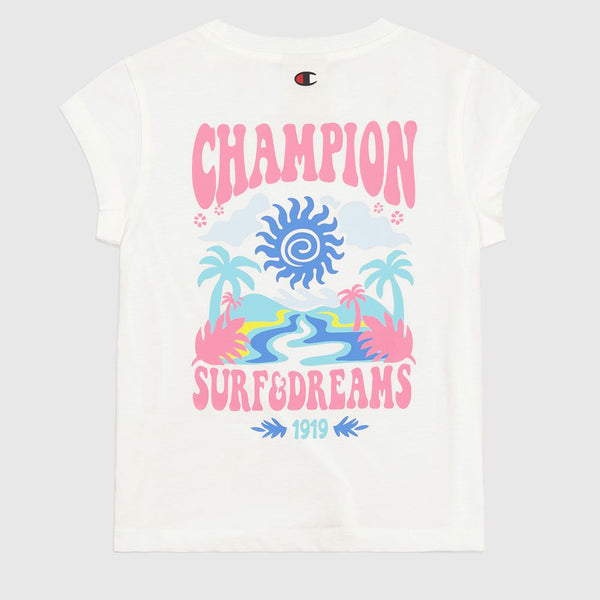 Champion Graphic Ss Tee T-Shirt Bianca Bambina