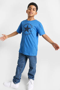 T-shirt graphique Converse bleue Enfant — immagine 2