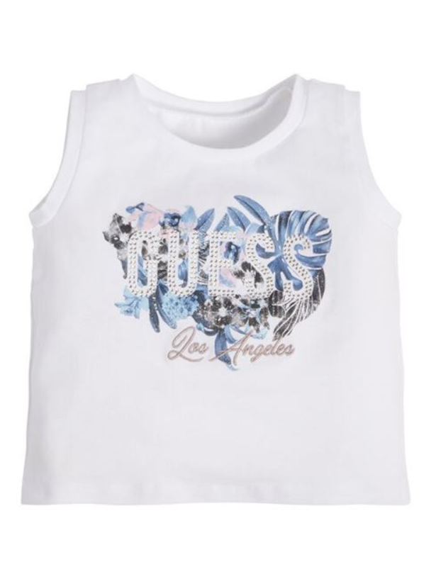 Guess Kids T-Shirt Smanicata Bianca Bambina