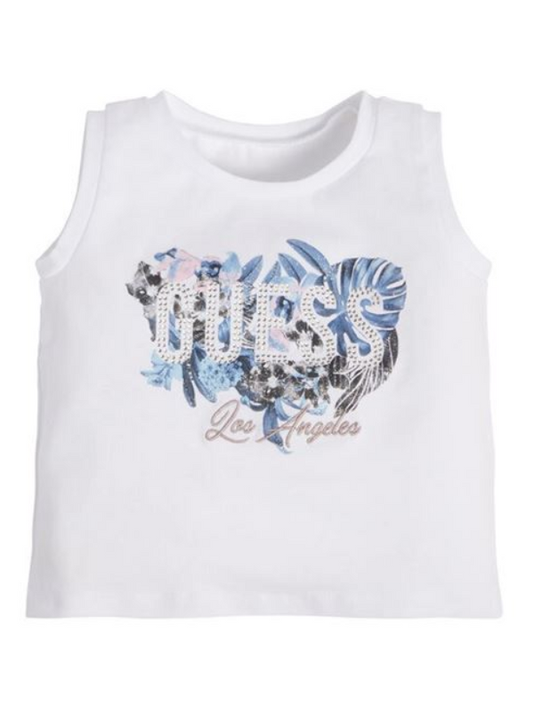 Guess Kids T-Shirt Smanicata Bianca Bambina