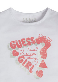 Guess Kids T-Shirt Bianca Rosa Bambina — immagine 2