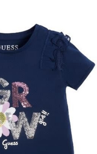 Guess Kids T-Shirt Blu Glitterata Bambina — immagine 2