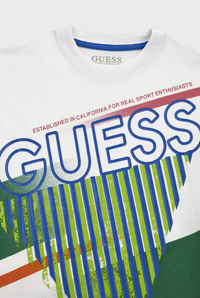 Guess Kids T-shirt Blanc Vert Enfant — immagine 2