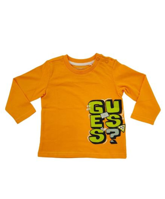 Guess Kids Maglietta Maniche Lunghe Arancione Giallo Bambino