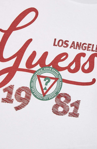 Guess Kids T-shirt Manches Longues Blanc Bordeaux Enfant — immagine 2