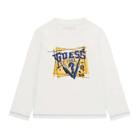 Guess Kids Maglietta Maniche Lunghe Bianca Gialla Bambini — immagine 1