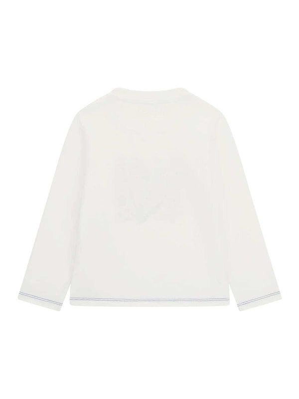 Guess Kids Maglietta Maniche Lunghe Bianca Gialla Bambini