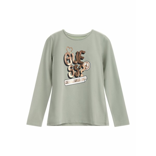 Guess Maglietta Maniche Lunghe Verde Oro Bambini