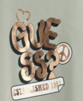 Guess Maglietta Maniche Lunghe Verde Oro Bambini — immagine 2