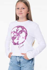Guess Kids T-shirt manches longues blanc Enfant Fille — immagine 2