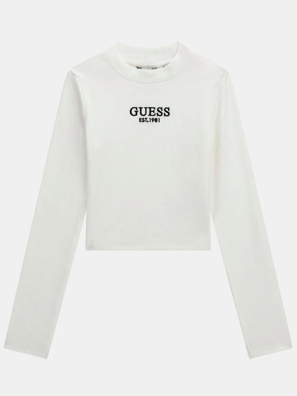 Guess Kids Maglia Maniche Lunghe Bianca Bambine Ragazze