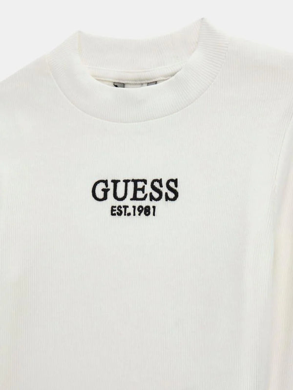 Guess Kids Maglia Maniche Lunghe Bianca Bambine Ragazze