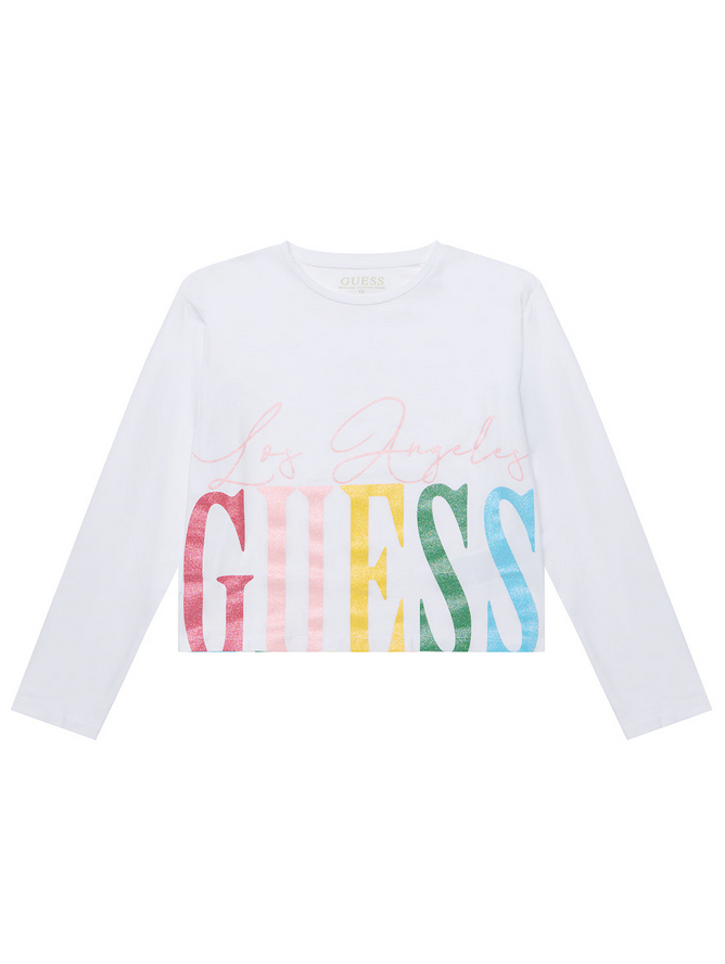 Guess Kids Maglia Maniche Lunghe Bianca  Bambine Ragazze