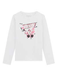 Guess Kids T-shirt manches longues blanche filles — immagine 1