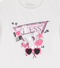 Guess Kids T-shirt manches longues blanche filles — immagine 2