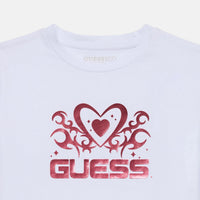 T-shirt Guess Midi J Blanc Rouge Fille — immagine 2