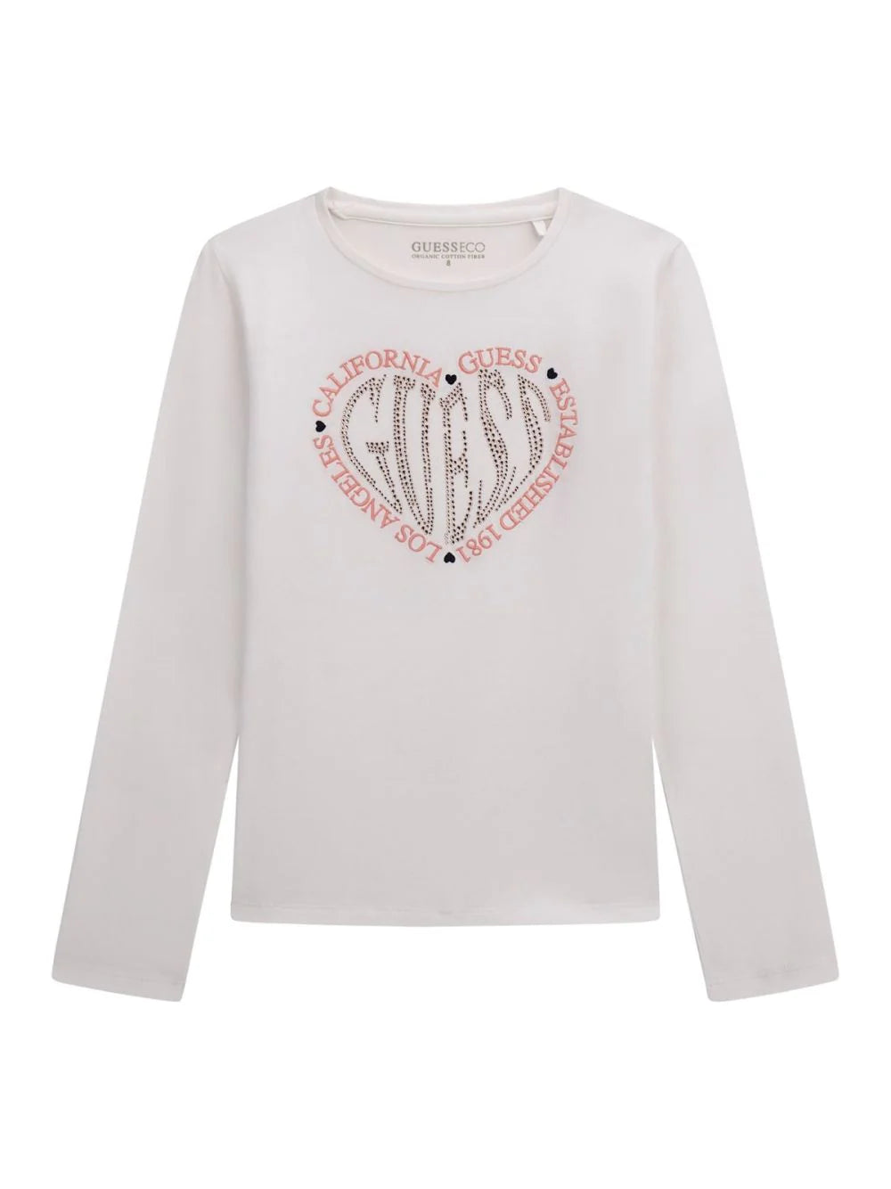 Guess Kids Maglia Maniche Lunghe Bianca Bambine Ragazze