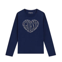 Guess Kids T-shirt manches longues bleu Fille — immagine 1