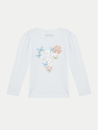 Guess Kids Tee-shirt blanc avec imprimé fille — immagine 1