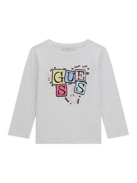 Guess Kids Ml Maglietta Maniche Lunghe Bianca Bambina — immagine 1